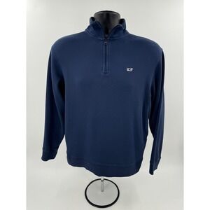Vineyard Vines Cotton Quarter-Zip Pullover Navy Men's Small